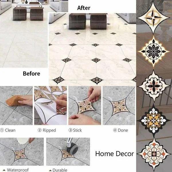 21pcs Removable Floor Sticker Tile Diagonal PVC Ceramic Stickers Living Room Bathroom Sticker Self Adhesive Home Decoration