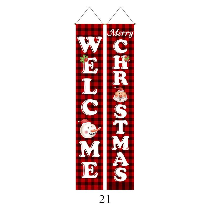 1 Pair Autumn Welcome Porch Sign, Polyester, Pumpkin & Maple Leaf Pattern Front Door Hanging Banner Seasonal Farmhouse Harvest Thanksgiving Home Decor