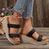 Fashion Women Shoes Plus Size 35-43 Woven Band Wedges Sandals Women Summer Platform High Heels Slippers Woman Weave Thick Sole Sandles