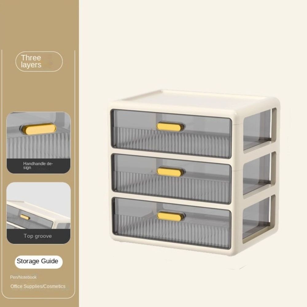 with Drawer Desktop Drawer Storage Box Plastic Drawer Box Creative Cosmetic Storage Box  Stationery