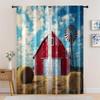 2pc,  Window Drapes Haystack Harvest Farm Farmhouse Country Warehouse Courtyard West Cowboy Wild West Protecting Privacy Holiday