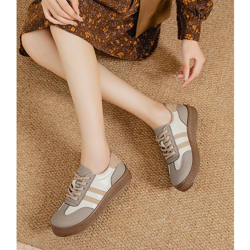 Genuine Leather Shoes Women Sneakers Fashion Ladies Brand Shoes Soft Comfortable Casual