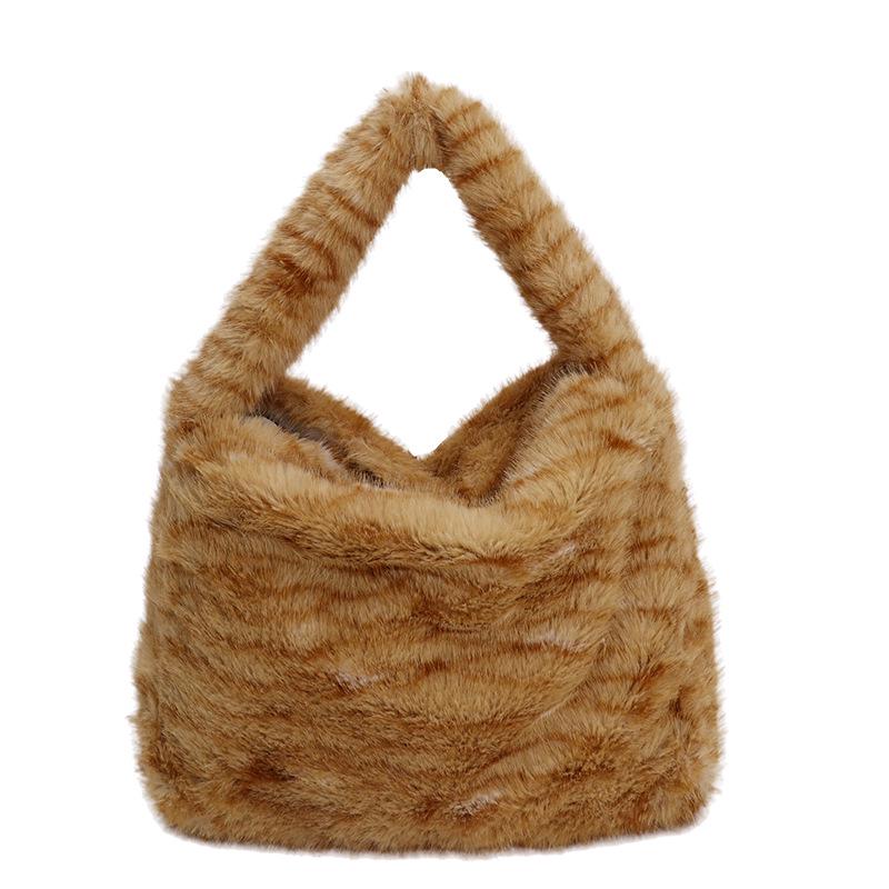 Korean Leopard Print Plush Handbag - Women s Autumn/Winter Multi-Color Shoulder Bag, Niche Design, Textured and Versatile.