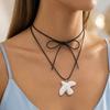 Aesthetic Peace Dove Pendant Necklace Simple White Ceramic Trendy Long Rope Adjustable Ladies Versatile Fashion Jewelry