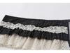 Authentic American Retro Plaid Ruffle Lace-Up Layered Skirt for Women
