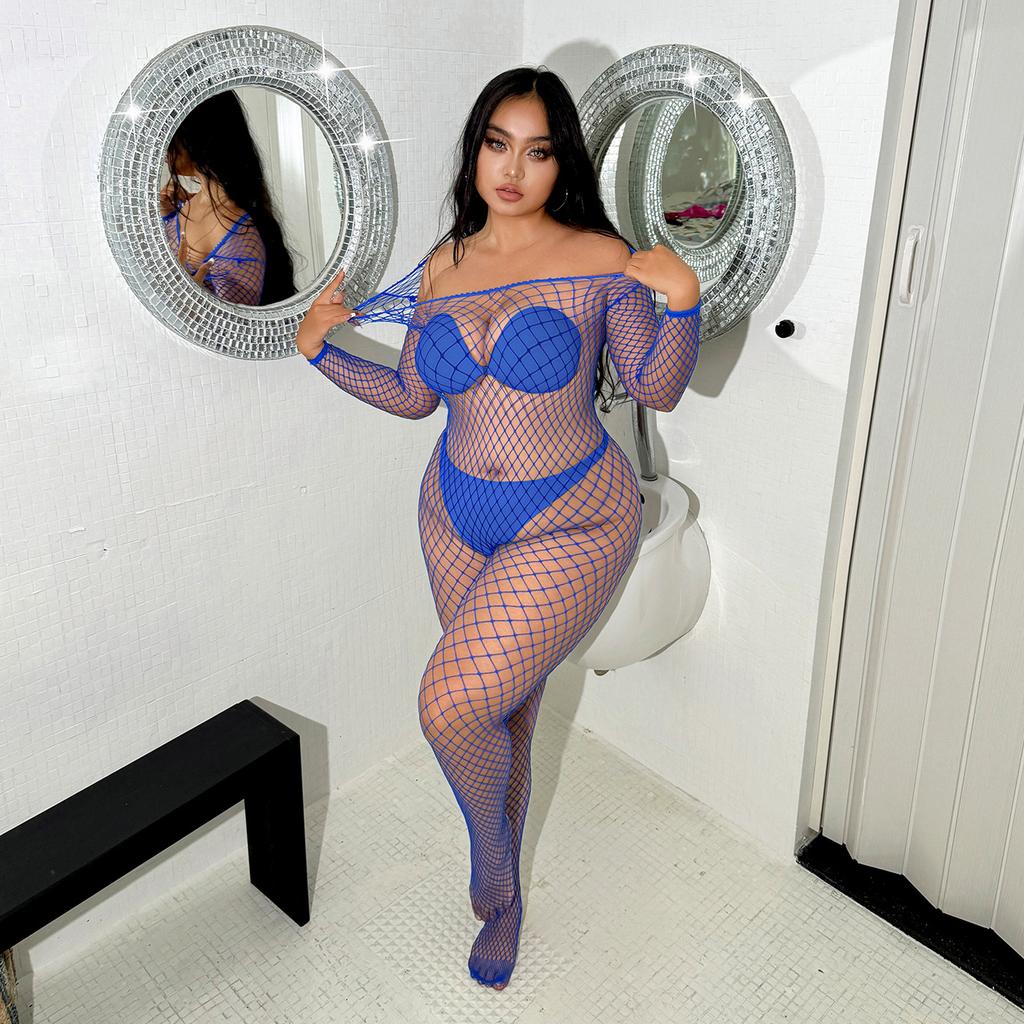 Body Sexy senza Cavallo Body trasparente Taglie Forti Body Costume Erotico Calze a Rete Lingerie