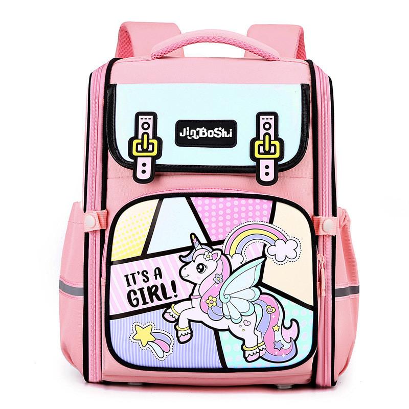 Adorable Unicorn And Space Cat Themed Backpack For Kids With Ergonomic Shoulder Straps розовый