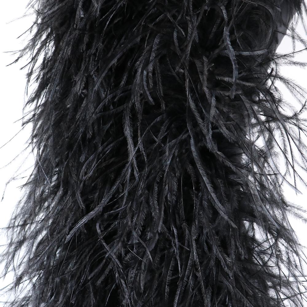 2 Meters Natural Ostrich Feather Boa 6ply Ostrich Feathers Trim Shawl Dyed Various Party Clothing Decoration Plume Scarf