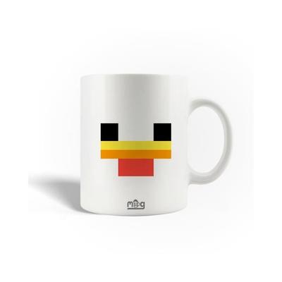 Κούπα Κεραμική - Minecraft - Κεφάλι Κοτόπουλου - 30cl - Κατάλληλη για Πλυντήριο Πιάτων - Λευκή