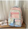 Schoolbag new high-value college style fresh and sweet backpack junior high school students contrasting color splicing bar pain bag backpack