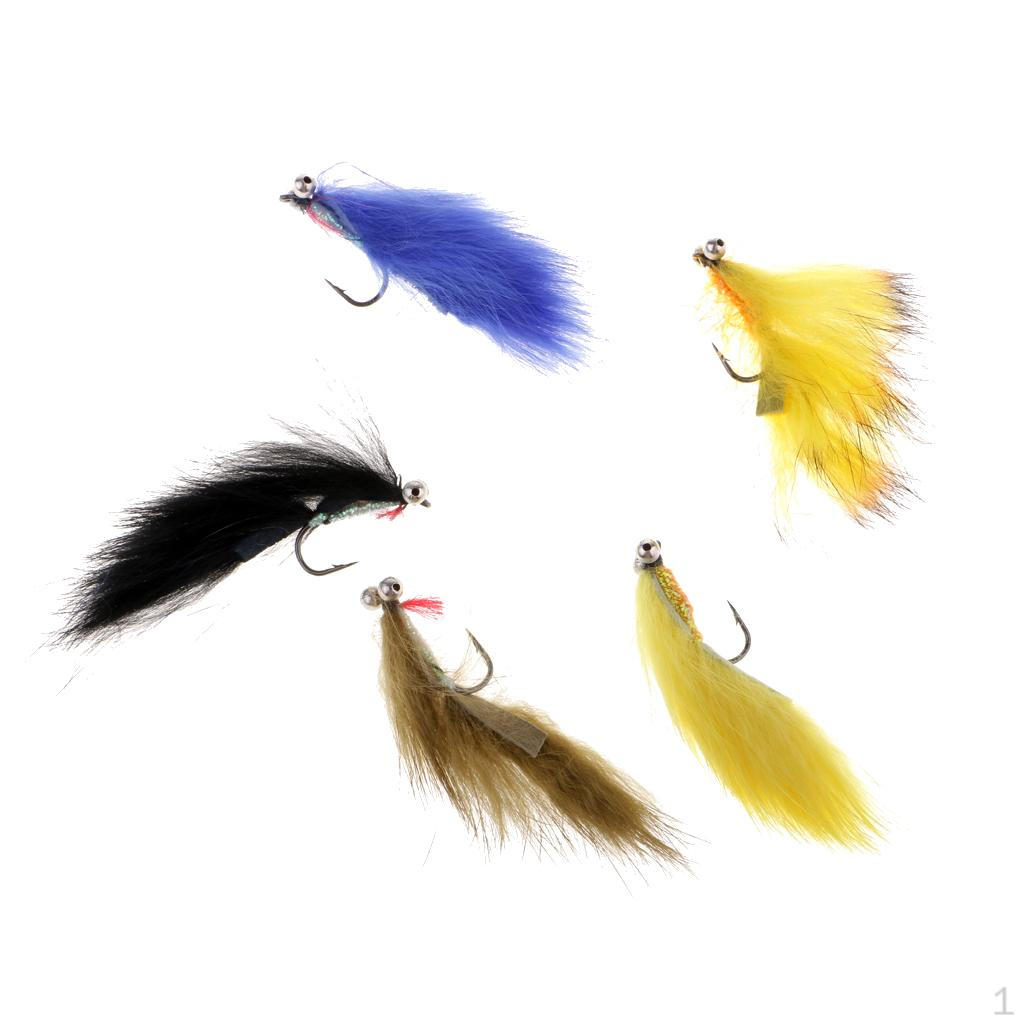 

5 шт. классические стримеры Zonker для нахлыста, размер № 4, быстро тонущие, 7 см