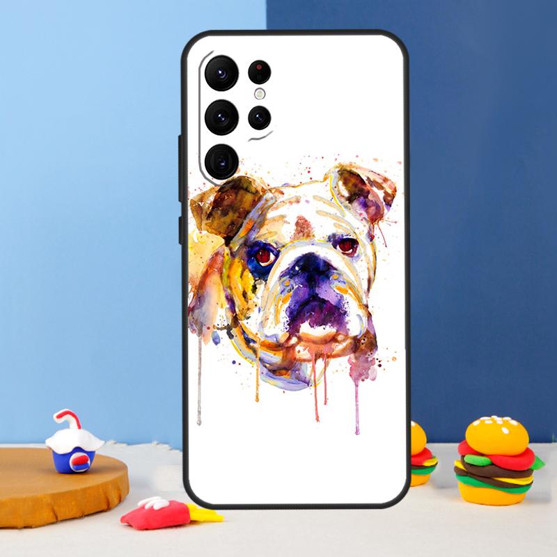 

English Bulldog Pug Phone Case For Samsung Galaxy S25 Ultra S9 S10 S20 S21 S22 Plus S23 FE S24 Ultra Cover Coque Galaxy S24