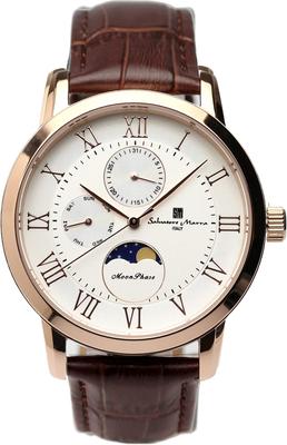 Moon Phase 5 ATM Water Leather Limited Pink Gold [Salvatore Marra] Men's Multi-Calendar Watch, Resistant, Business/Formal Style, Strap, Edition, &