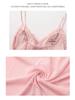 Rose Desire Lace Deep V Plus Size Dress Set with Bow and Removable Bra Pads (P5768)