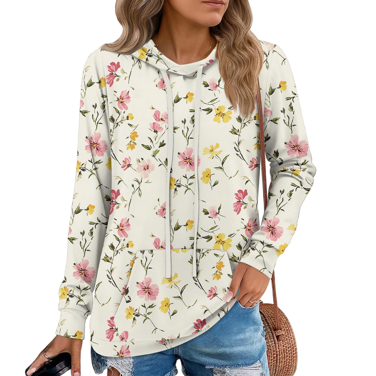 

Женские худи-пуловеры, модные толстовки с капюшоном для девочек-подростков, женский осенний туник-топ M бежевый