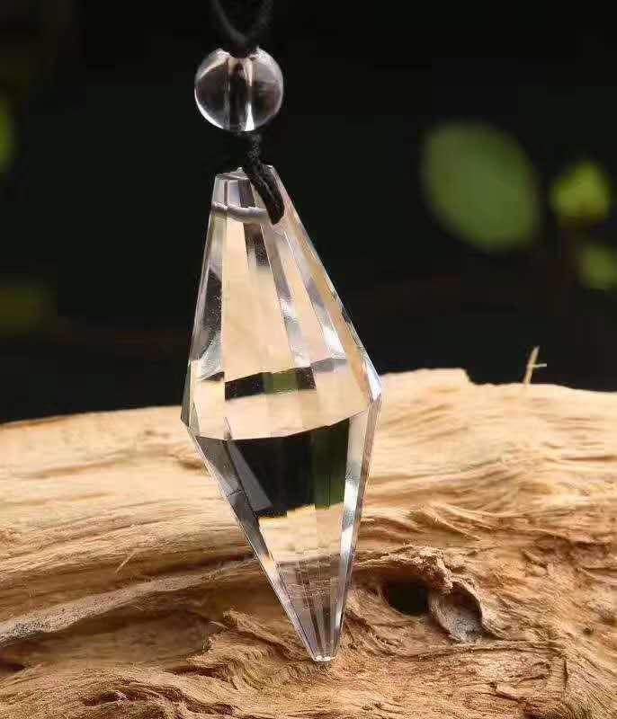 Natural Crystal Pendant with Smoky Quartz, Amethyst, Brown Quartz, Obsidian, Tiger's Eye, and White Crystal