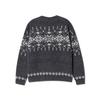 NODU Nordic Snowflake Heathered Jacquard Round Knit [Charcoal]