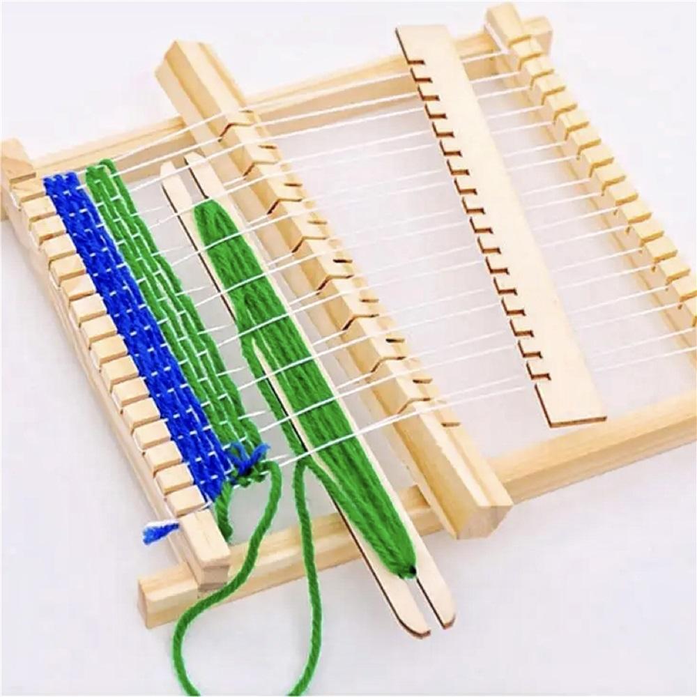 Webstuhl-Set für Kinder aus Holz – Komplettes DIY-Handstrickmaschinen-Set mit Werkzeugen und Garn