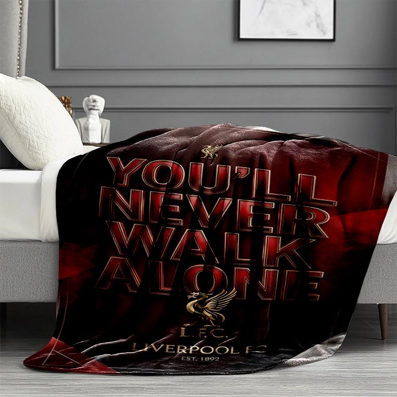 Liverpool F.C. Print Decke - Weich & Bequem, für Schlafzimmer, Reisen, Sofa, Heimdekoration - Geburtstags-Weihnachtsgeschenk für Freund