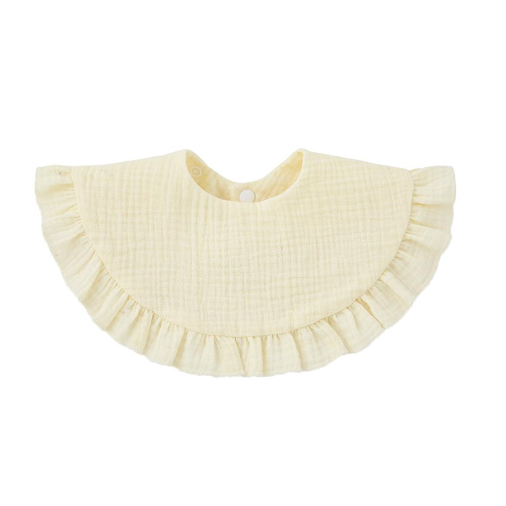 Cute Ruffle Edge Baby Bibs Kids Feeding Anti Dirty Bibs Infant Burp Cloths Newborn Fashion Pure Cotton Feeding Set Accessories