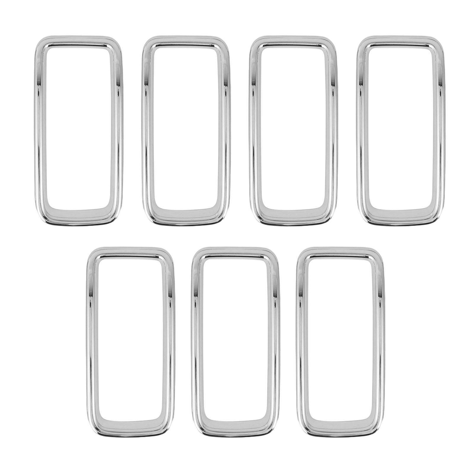 

7 шт. передняя решетка вставка крышка отделка рамка серебристый передний бампер решетка кольца вентиляционные отверстия внешние аксессуары