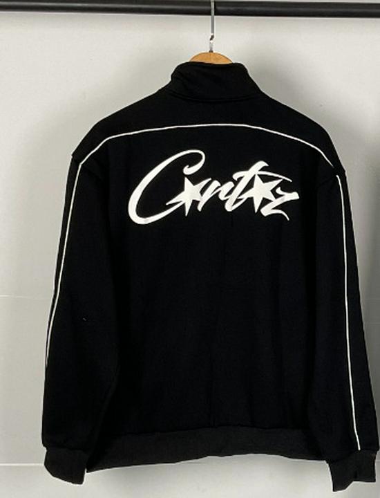 American Retro Reflective Corteiz Alcatraz Jacket with Stand Collar and Zippered Casual High Street Pants