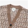Fendi Jug054 Aobg F1m09 Ff Jacquard Wool Kids Cardigan
