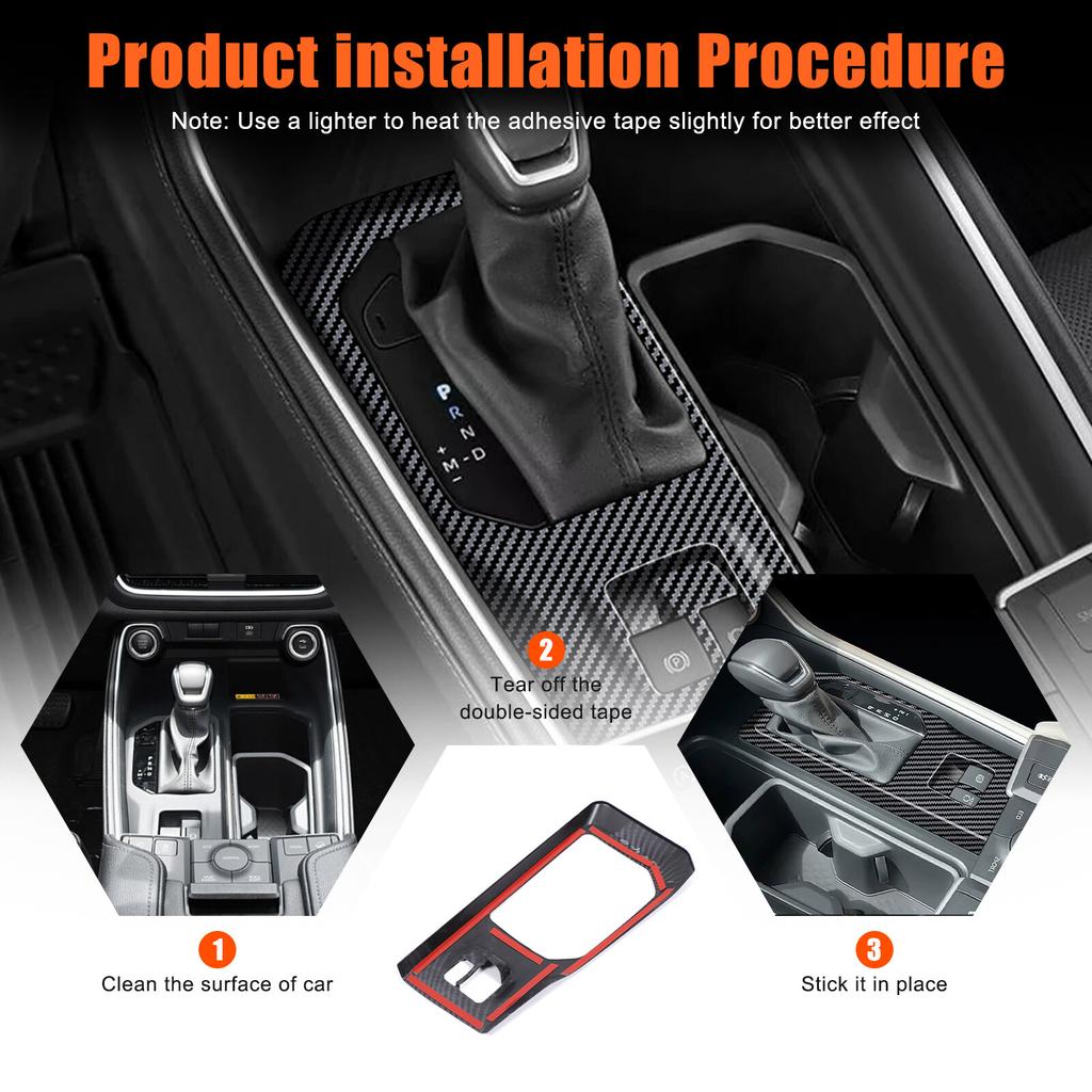 ABS Carbon Fiber Center Gear Shift Panel Trim For Toyota Grand Highlander 2024+