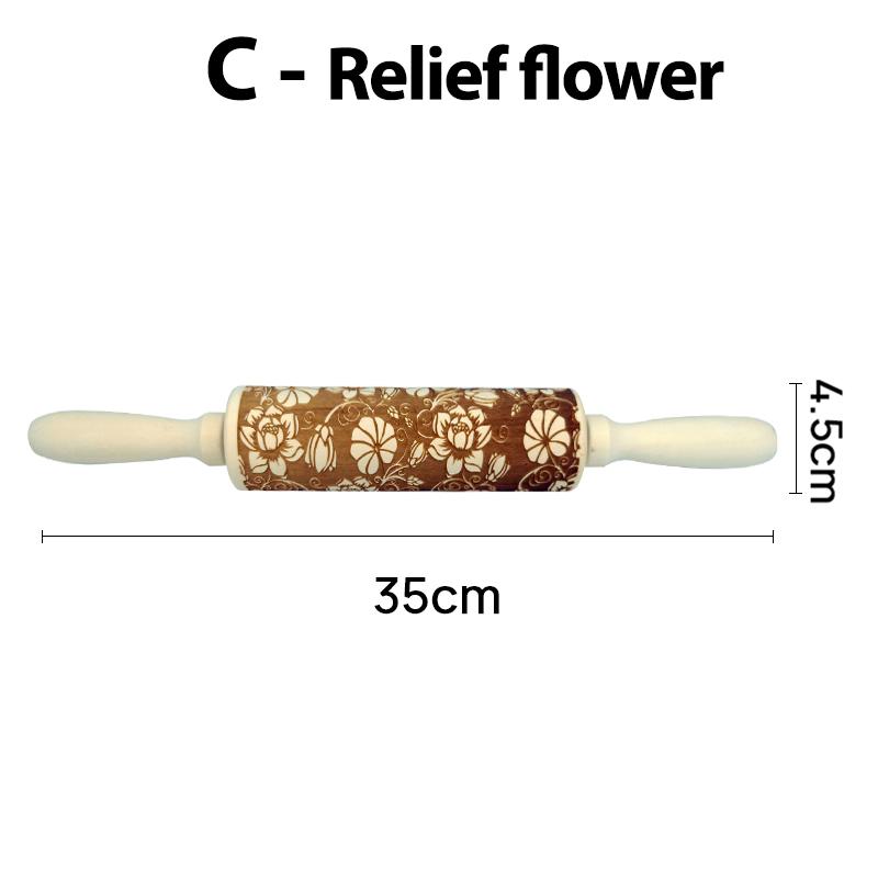 Wooden Christmas Rolling Pins Rock Snowflake Elk Embossing Baking Tool Cookies Biscuit Fondant Cake Patterned Roller Dropship