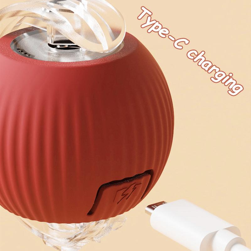 Cat Interactive Ball 3 Mode Automatic Rolling Ball Toys Faux Tail Rechargeable Smart Pet Electric Toy Cat Training Imitate Mouse