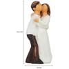 Hand-Painted Medium Size Romantic Couple Statue | Beautiful Resin Home Decor (Pack of 1, White and Brown Color)