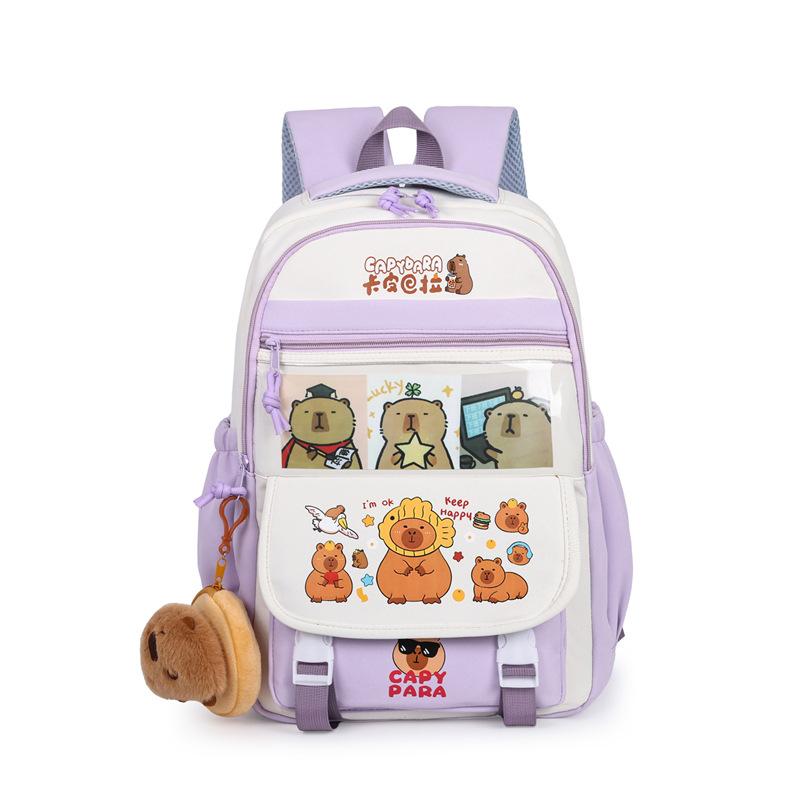 Cute Capybara Schoolbag for Junior High School Students with Primary School Students with Large Capacity Backpack for Students with Backpack