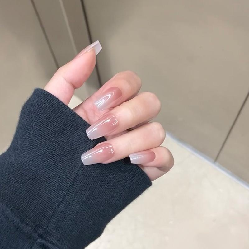 High-End Electroplated Bling Blush Wearable False Nails - TikTok Popular Nail Art Strips