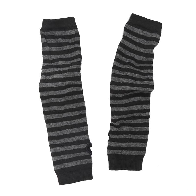 

Punk Winter Warm Long Sleeves Gloves Goth Men Women Fingerless Stripe Hip-Hop Knitted Elbow Mittens Elastic Outdoor Warmer Arm Length -32cm лавандовий