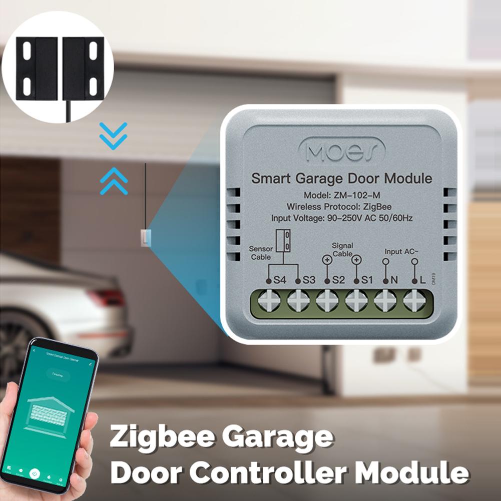 Intelligent Garage Door Timer Zigbee 3.0 Smart On/Off Controller Module Wireless Garage Remote Control for Home Safe Protect
