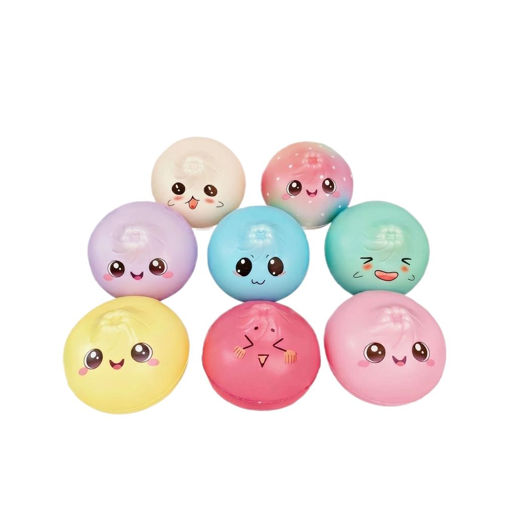 Stress Relief Ball Set with Assorted Cute Expressions Soft Squeezing Toy for Hand Exercise and Sensory Relaxation Random Styles