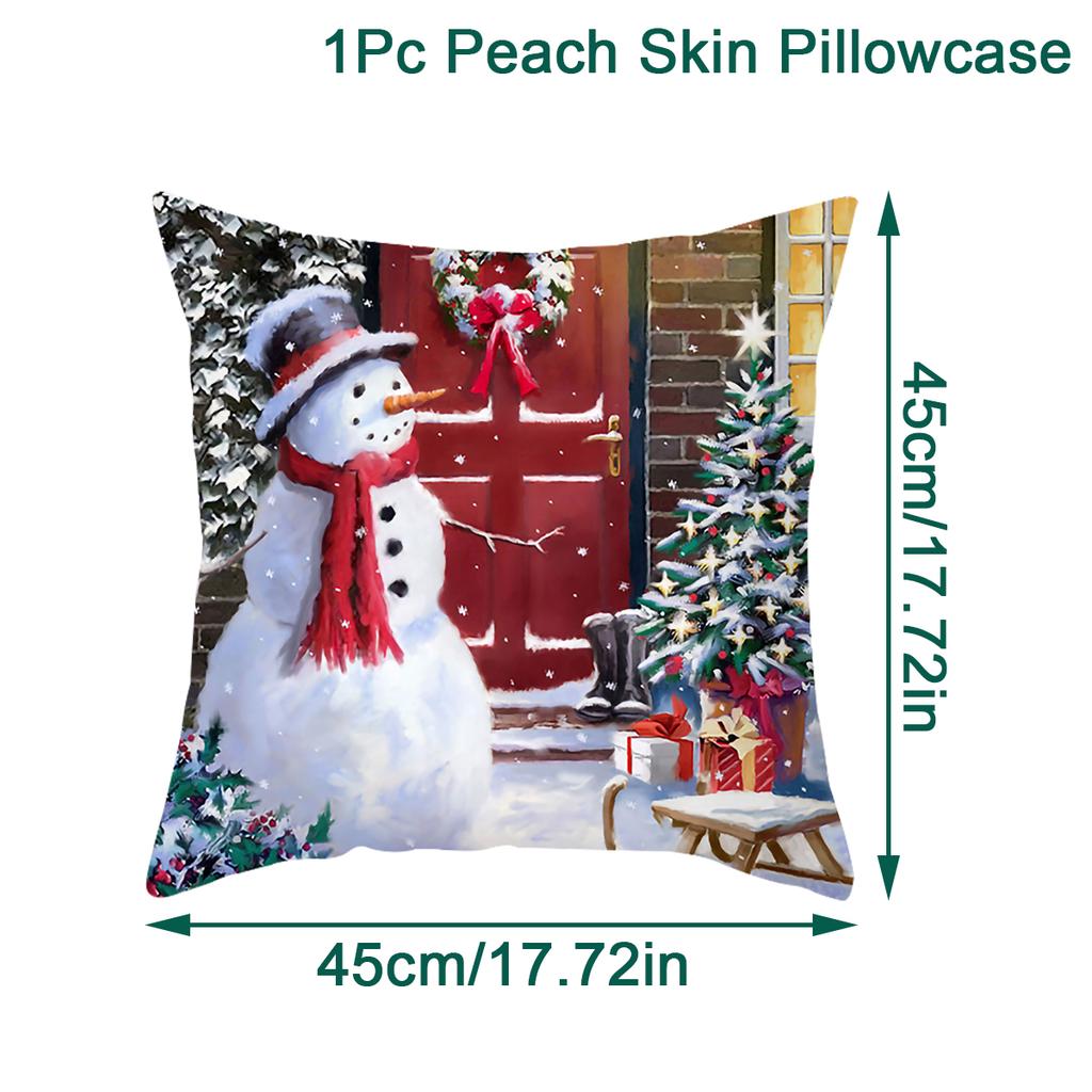 Merry Christmas Cushion Cover Christmas Decorations for Home 2025 Christmas Ornaments Xmas Navidad Gifts Happy New Year 2026