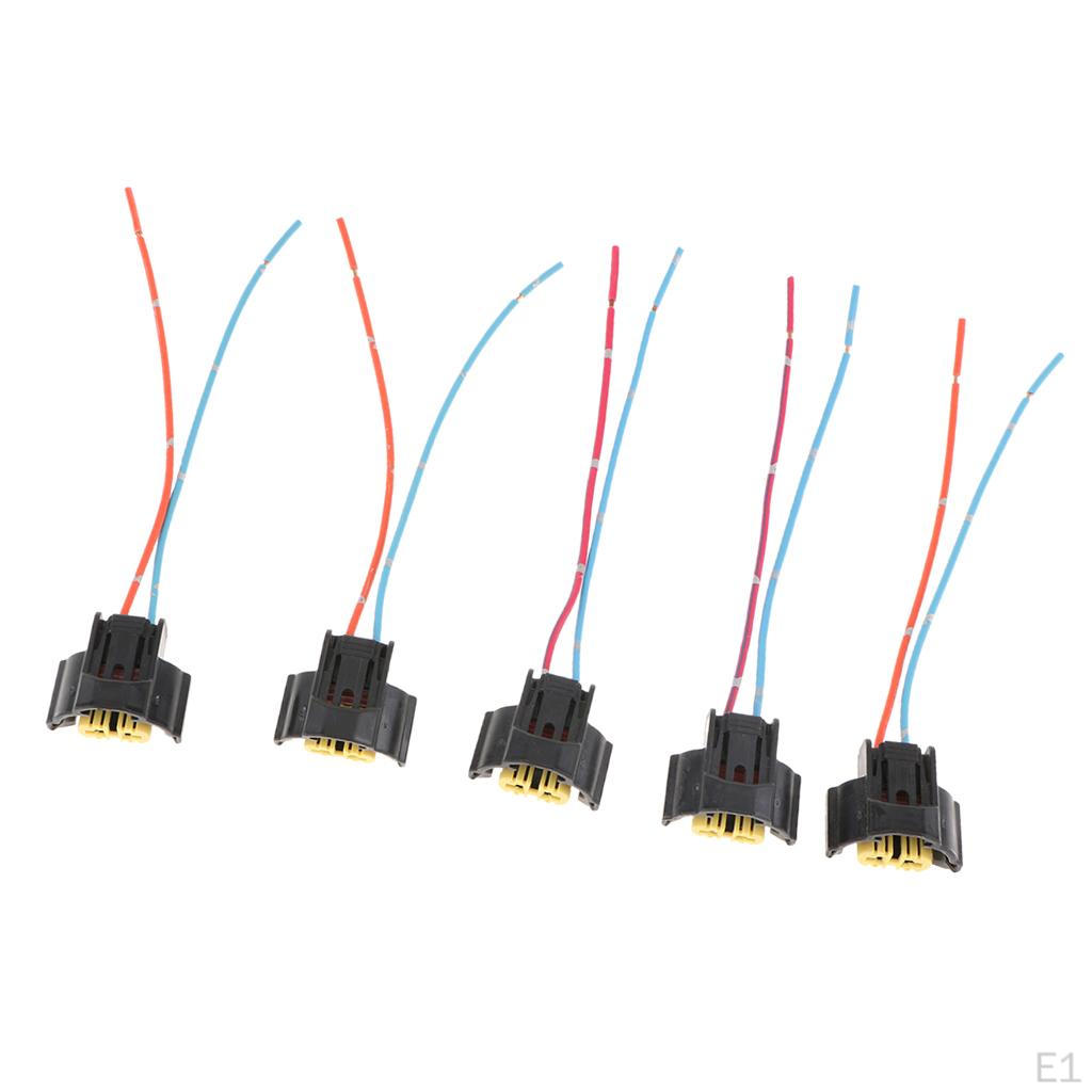 5 Pieces Automotive H9 Headlight Fog Harness Female Socket Adapter