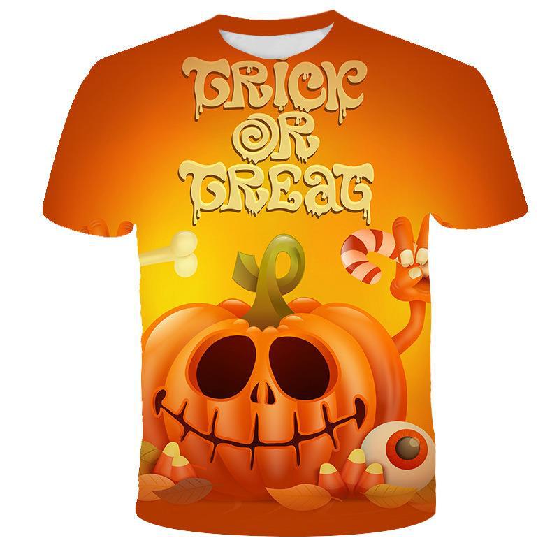 Halloween 3D Digital Printing Tee Shirts Men's Women's Loose Casual Short Sleeve T-shirt