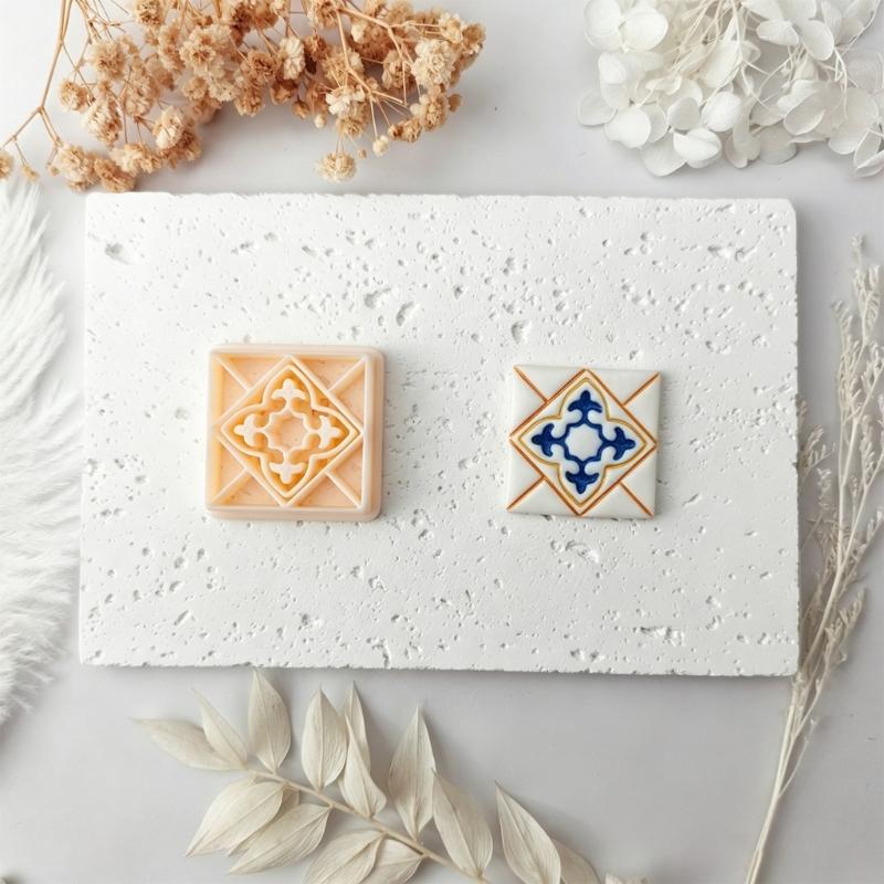 Quadratische Polymer Clay Form, PLA Präge- und Schneidwerkzeug für DIY Ohrringe, ca.. 3,4 cm für Schmuckprojekte