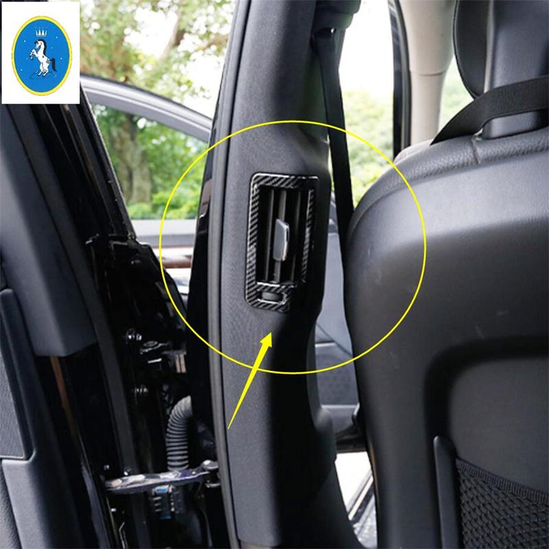 Pillar B Air Condition AC Outlet Vent Frame Cover Trim For Volvo V90 Cross Country S90 2017 - Carbon Fiber Matte Accessories