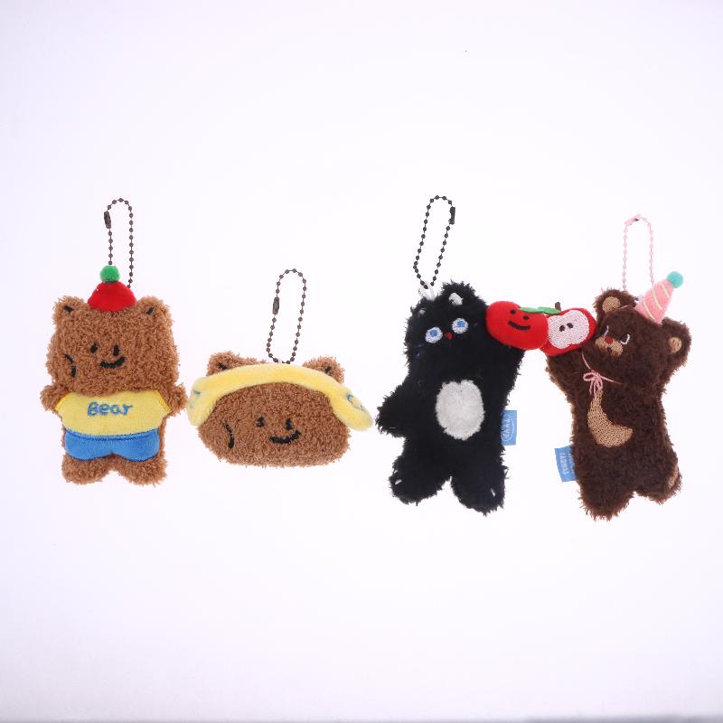 1Pcs Cute Pet Bag Pendant Cartoon Plush Doll Keychain Girl Backpack Bead Chain Decoration Diy Accessories