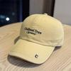 Spring and Summer New Retro Letters Solid Color Embroidered Soft Top Baseball Cap Trend Wide Brim Big Face Show Face Small Cap