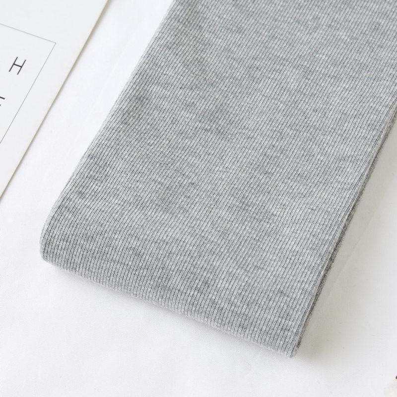Grey Vertical Stripe High-Waisted Leggings for Women with Thin Fleece, Footed Tights, and Thickened Design for Autumn and Winter.