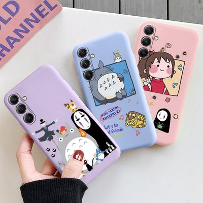 Тоторо аніме чохол для iPhone Samsung A55 S24 FE S25 M35 Xiaomi Redmi Note 13Pro 14C Huawei Honor 200 Realme протиударний матовий чохол проти подряпин
