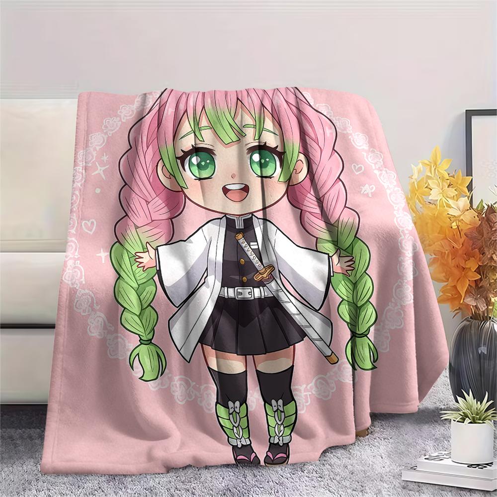 1PC Demon Slayer Print Flannel Blanket, High Quality All Seasons, Home Decor, Warmth and Comfort, Perfect for Christmas Gifts