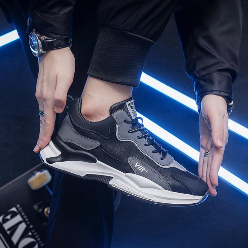 Fashion Non Slip Sneakers Men Comfortable Running Shoes PU Leather Casual Shoes Platform Wear-resistant Basketball Shoe Man Tennis Shoes