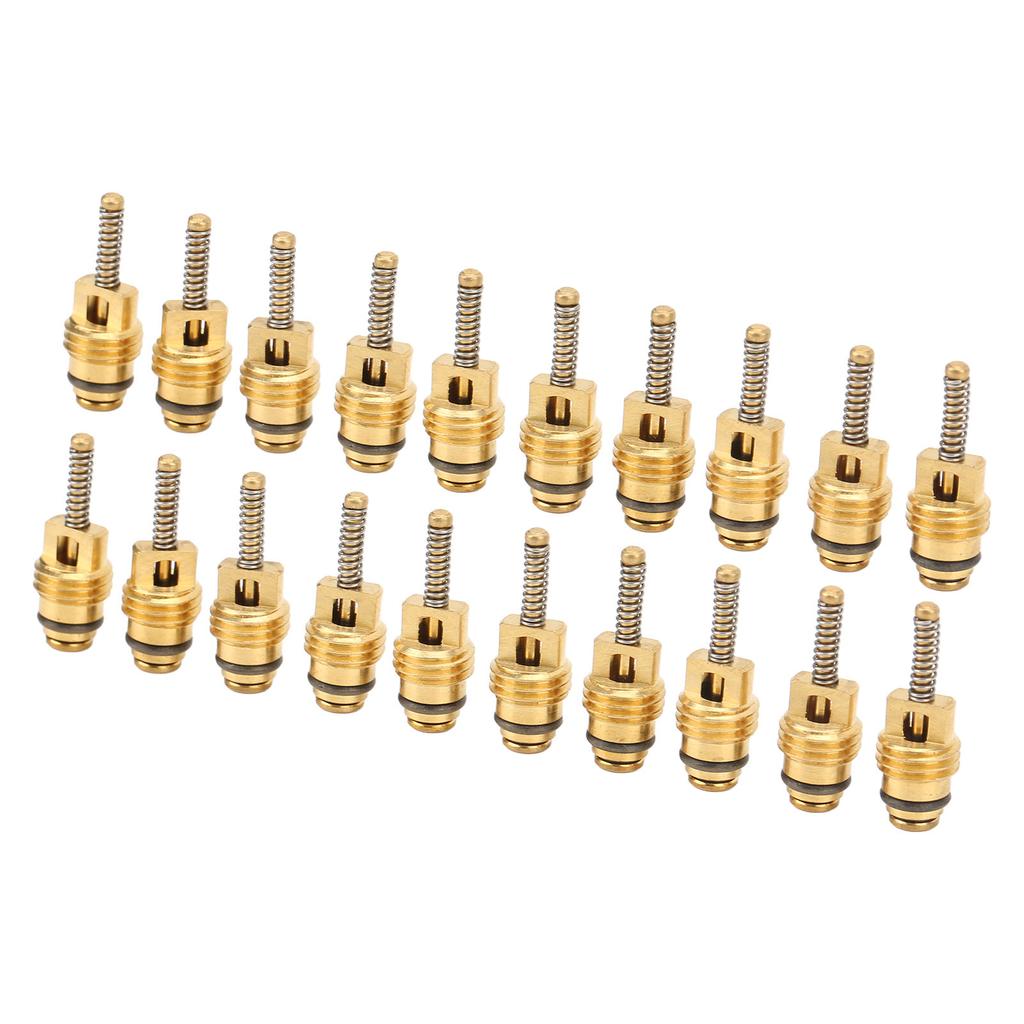 20 Pcs Air Conditioning Valve Core Aluminum Alloy Copper Automotive AC High Pressure Valve Cores