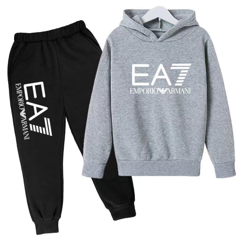 Kids Autumn Winter Hoodie Boy Girl 3-12Yrs Letter Print Clothing Casual Top+Trousers 2P Child Gift Brand Sports Coat Jogging Set
