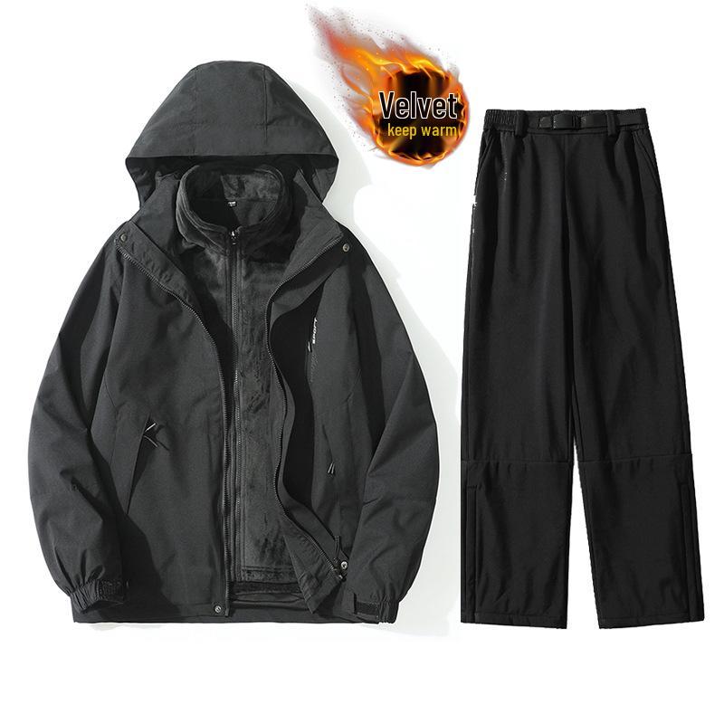 Junior Ski Suit: 3-in-1 Detachable Fleece-Lined Windbreaker and Snow Set for Beginner Big Kids